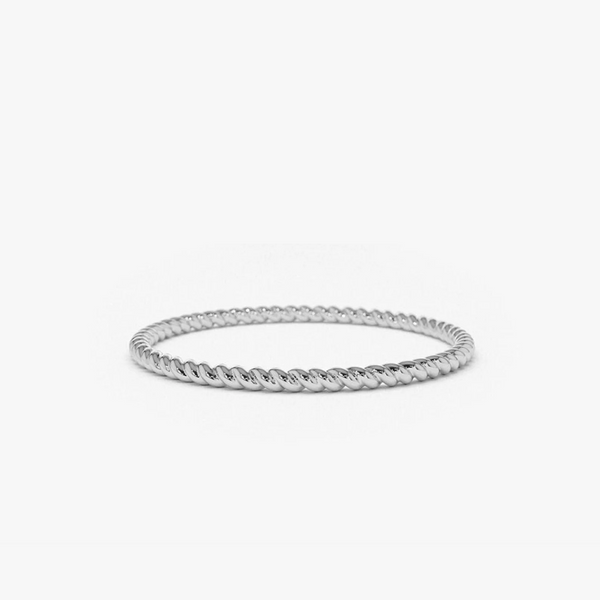 Classic Braided Twist Wedding Band in Sterling Silver