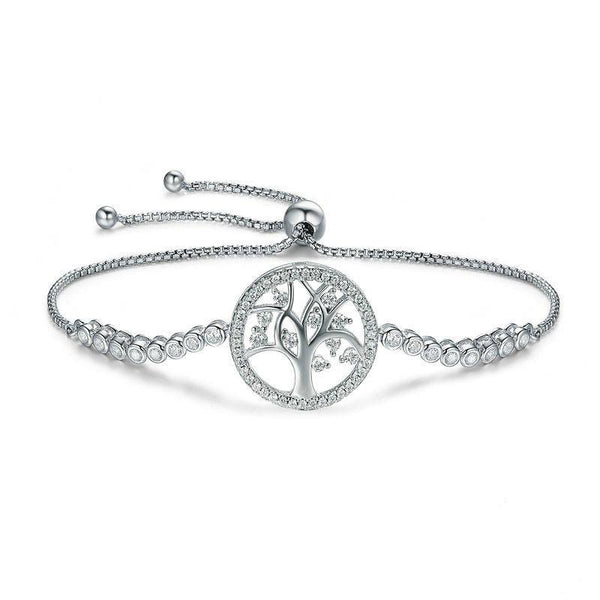 Precious Women's Life Tree Bolo Bracelet in Sterling Silver