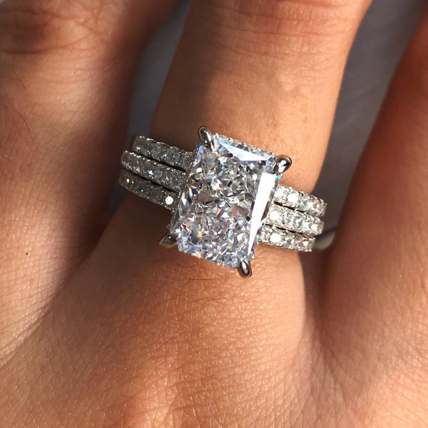 Timeless Radiant Cut Simulated Diamond 3PC Wedding Ring Set